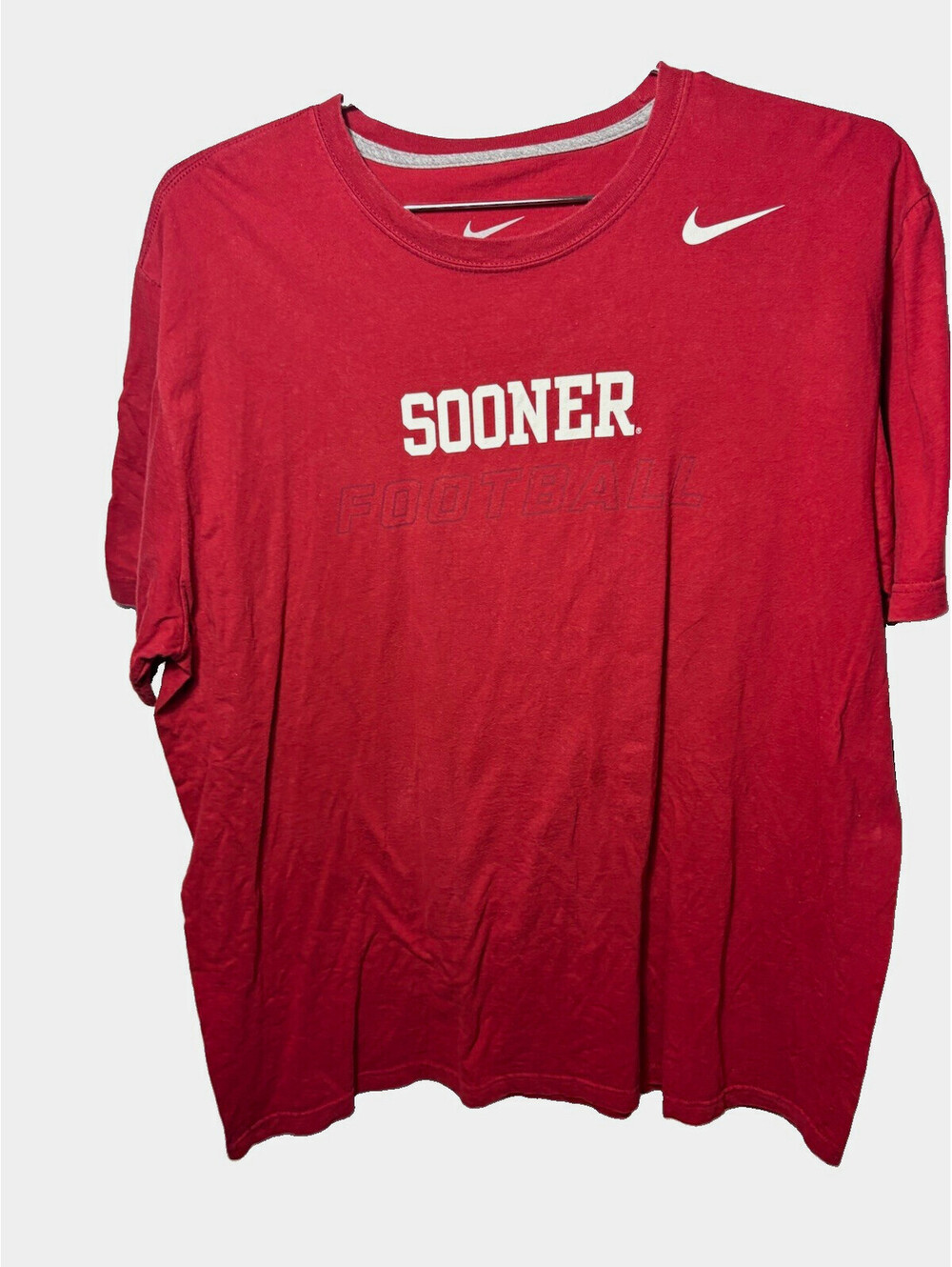 Oklahoma Sooner Football T-Shirt Mens XXL Crimson Nike Regular Fit